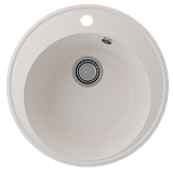 Круглая кухонная мойка Ø485 глубина 180 мм с отверстием под смеситель, кварц, цвет жасмин  (Nora 485-01)