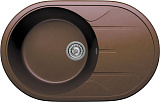 Мойка кухонная овальная, искусственный гранит (кварц), цвет коричневый (R-116/817)