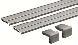 Двойной комплект профилей SlideLine M для вкладной навески, под прикручивание в паз/приклеивание, L2500 мм, серебристый (9227245)