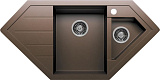 Мойка кухонная угловая, искусственный гранит (кварц), цвет коричневый (R-114/817)