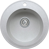 Мойка кухонная круглая, искусственный гранит (кварц), цвет серый металлик (R-108/001)