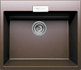 Мойка кухонная прямоугольная, искусственный гранит (кварц), цвет коричневый (TL-580/817)