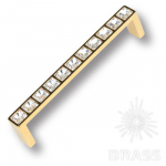 Ручка скоба с кристаллами эксклюзивная коллекция, глянцевое золото 128 мм (MT9141A-10)