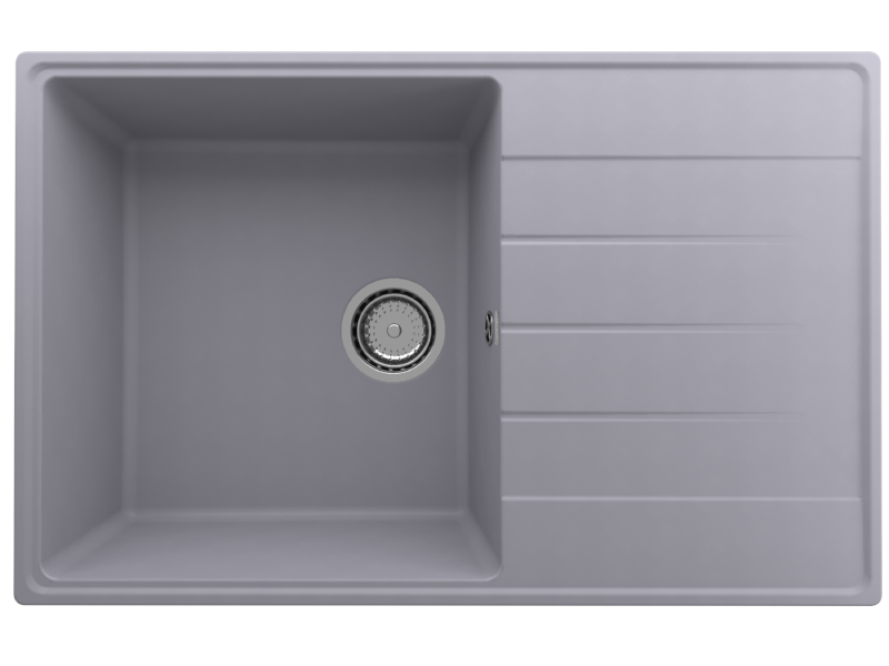 Односекционная кухонная мойка 780x500 реверсивная, глубина 180 мм, кварц, цвет бетон (EQ-780-05)