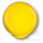 Ручка кнопка детская коллекция, выполнена в форме шара, цвет желтый глянцевый (626AM)
