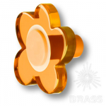 Ручка-кнопка детская коллекция, выполненная в форме цветка с пятью лепестками, цвет оранжевый (698NAX)