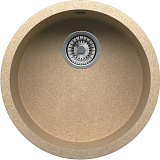 Мойка кухонная круглая, искусственный гранит (кварц), цвет бежевый (R-104/101)