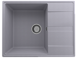 Односекционная кухонная мойка 650x500 реверсивная, кварц, цвет бетон (Prima 650-05)