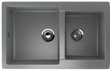 Мойка кухонная прямоугольная, две чаши, реверсивная, искусственный камень, цвет темно-серый (ES-28/309)