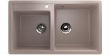 Мойка кухонная прямоугольная большая, две чаши, искусственный камень, цвет песочный (ES-30/302)