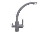 Смеситель кухонный однорычажный с высоким изливом с подключением фильтра питьевой воды, цвет бетон (UQ-017-05)