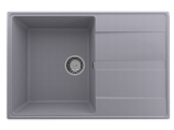 Односекционная кухонная мойка 750x500 реверсивная, глубина 180 мм, кварц, цвет бетон (Prima 750-05)