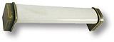 Ручка скоба керамика с металлом, цвет молочный 128 мм (397B2)