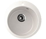 Мойка кухонная круглая, искусственный камень, цвет ультра-белый (ES-13/341)