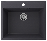 Односекционная кухонная мойка 580x500 с отверстием под смеситель, кварц, цвет космос (Forte 580-08)