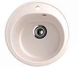 Мойка кухонная круглая, искусственный камень, цвет белый (ES-11/331)