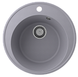 Круглая кухонная мойка Ø485 глубина 180 мм с отверстием под смеситель, кварц, цвет бетон  (Nora 485-05)