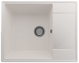 Односекционная кухонная мойка 605x485, глубина 180 мм реверсивная, кварц, цвет жасмин (Prima 605-01)