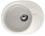 Мойка кухонная овальная, искусственный камень, цвет ультра-белый (ES-17/341)