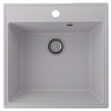 Односекционная кухонная мойка 505x505, с отверстием под смеситель, кварц, цвет платина (Forte 505-04)