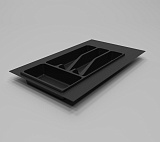Емкость для столовых приборов (пластик), глубина 391-490 мм, ширина 224-270 мм, цвет черный (32-72-N35-BL)