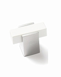 Ручка кнопка, пластик ABS, цвет основной - белый, декоративный - хром матовый (K14 W/SC (02/03))