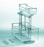 Контейнер "Портеро" для хозпренадлежностей с тремя емкостями, 276x468x510 мм, цвет хром (0051530005)