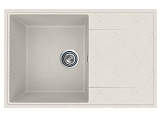Мойка кухонная врезная из искусственного камня прямоугольная 735x475 мм, глубина 175 мм, цвет белый камень матовый, без сифона (PR-M-735-01)