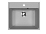 Мойка кухонная прямоугольная, искусственный камень, цвет графит (ES-15/342)