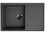 Односекционная кухонная мойка 780x500 реверсивная, глубина 180 мм, кварц, цвет асфальт (Prima 780-09)