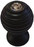 Ручка кнопка с кристаллами, коллекция "Water", цвет черный (WC016BL)