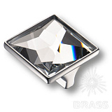 Ручка кнопка с кристаллом Swarovski эксклюзивная коллекция, глянцевый хром 32 мм (15.390.32.SWA.07)