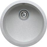 Мойка кухонная круглая, искусственный гранит (кварц), цвет серый металлик (R-104/001)