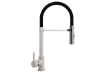 Смеситель кухонный однорычажный с высоким гибким изливом, цвет белый (U-024-331)