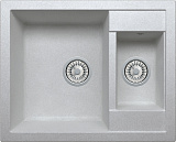 Мойка кухонная прямоугольная, искусственный гранит (кварц), цвет серый металлик (R-109/001)