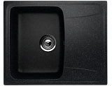 Мойка кухонная прямоугольная с крылом компактная, искусственный камень, цвет черный (ES-26/308)