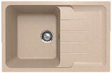 Кухонная мойка ULGRAN прямоугольная с крылом 780x510 мм реверсивная односекционная, цвет десерт (Gerda 780-03)