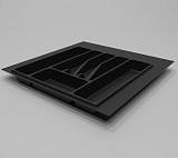 Емкость для столовых приборов (пластик), глубина 391-490 мм, ширина 394-440 мм, цвет черный глянцевый (32-72-N50-BL)