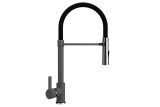 Смеситель кухонный однорычажный с высоким гибким изливом, цвет темно-серый (U-024-309)