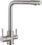 Смеситель кухонный с подключением фильтра питьевой воды, цвет нержавеющая сталь (ES-08/304)