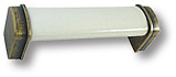 Ручка скоба керамика с металлом, цвет молочный 96 мм (397B1)