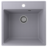Односекционная кухонная мойка 505x505, с отверстием под смеситель, кварц, цвет бетон (Forte 505-05)
