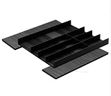 Лоток для столовых приборов ФайнЛайн Линик, ширина фасада 500-600 мм / глубина 500 мм, rockenhausen, цвет ясень черный  (0092020368)
