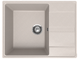 Односекционная кухонная мойка 650x500 реверсивная, кварц, цвет песок (Prima 650-10)