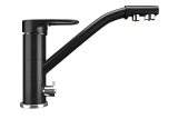 Смеситель кухонный с подключением фильтра питьевой воды, цвет ультра-черный (ES-05/344)
