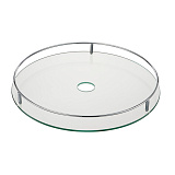 Полка стеклянная c релингом  диаметр 450 мм, хром (требуются кольца STK102) (STS450)