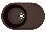 Мойка кухонная овальная, реверсивная, искусственный камень, цвет шоколад (ES-31/345)