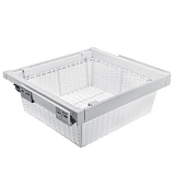 Корзина для белья ротанг белая, с доводчиком, полного выдвижения (WG-KOSZR60-10)