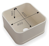 Мойка из искусственного камня 400х400 мм, чаша 180 мм, из материала заказчика (413/2)