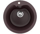 Мойка кухонная круглая, искусственный камень, цвет шоколад (ES-12/345)